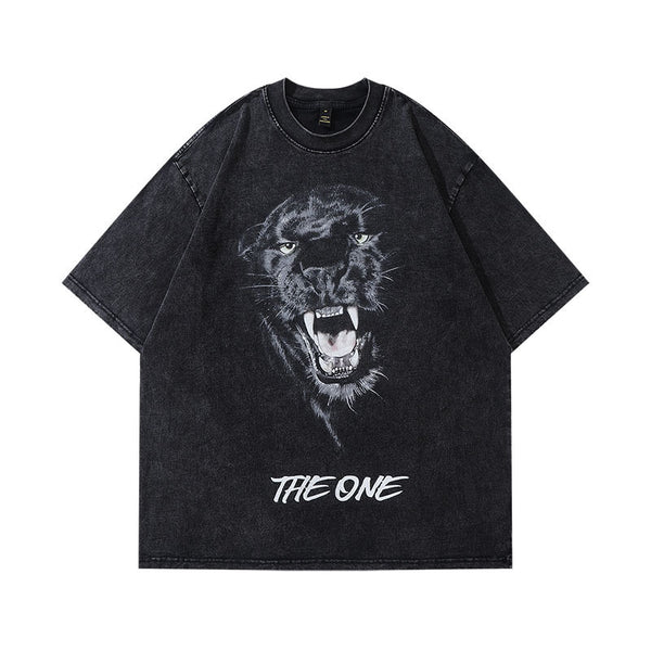 "The One" Panther Graphic T-Shirt - Vintage Wash Cotton Tee