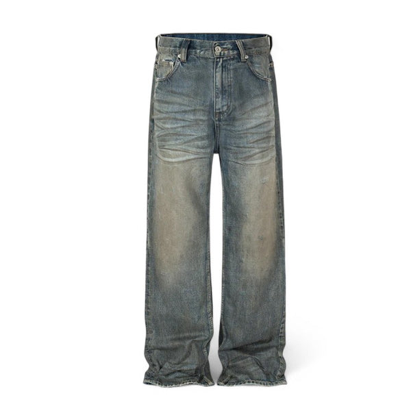 Blue Washed Wide Leg Jeans